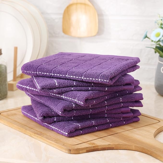 Homaxy 100% Cotton Terry Kitchen Dish Cloths, 6 Pack - Image 8