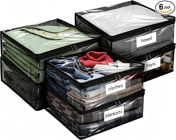 Plastic Storage Bags with Easy-Glide Zipper, Durable Clear Vinyl Zippered by Kikerike