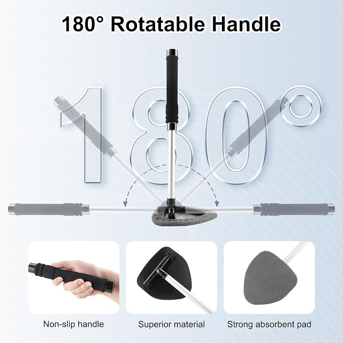 JUSTTOP Windshield Cleaner Tool, Car Interior and Exterior Window Cleaning Kit - Image 4