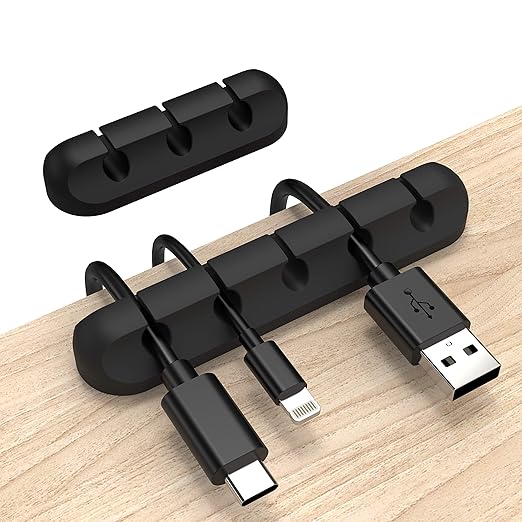 Cord Organizer for Desk, Cable Organizer Cable Clips Holder Black by INCHOR