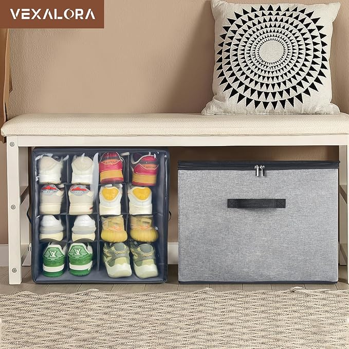 Shoe Organizer for Closet, 3 Pack Shoe Storage Bins - Image 8