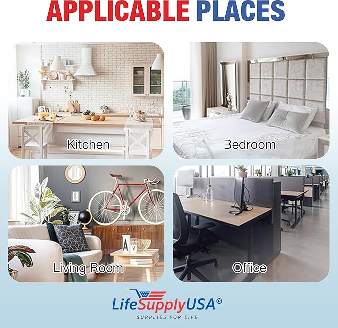 Cut to Fit Activated Carbon Filter Sheet 16x48" - Universal Air Purifier Charcoal Filter Roll for HVAC, AC, Window, Range Hood by LifeSupplyUSA (2-Pack)