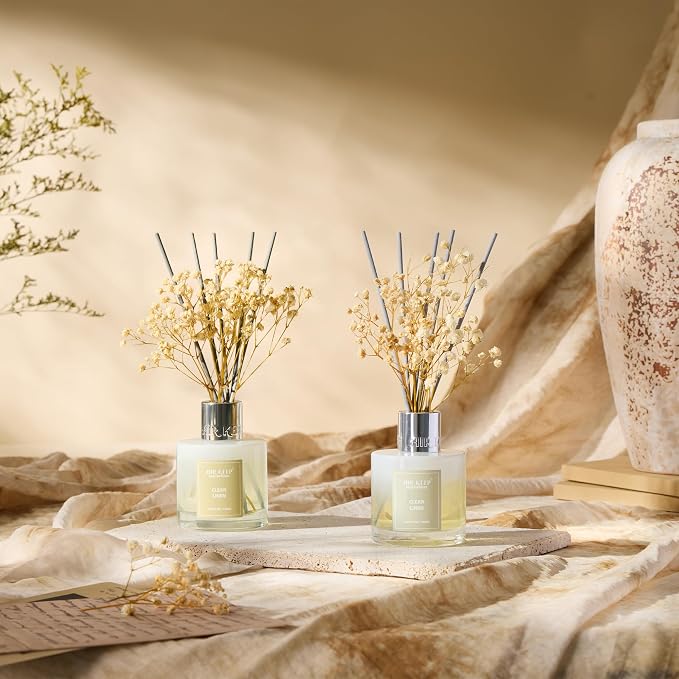Reed Diffuser 3.38 oz 2pk, Clean Linen Scented Reed Diffuser Set, Reed Diffuser - Image 6