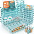 25 PCS Clear Plastic Drawer Organizer, Makeup Organizers and Storage Bins | 4 by WOWBOX