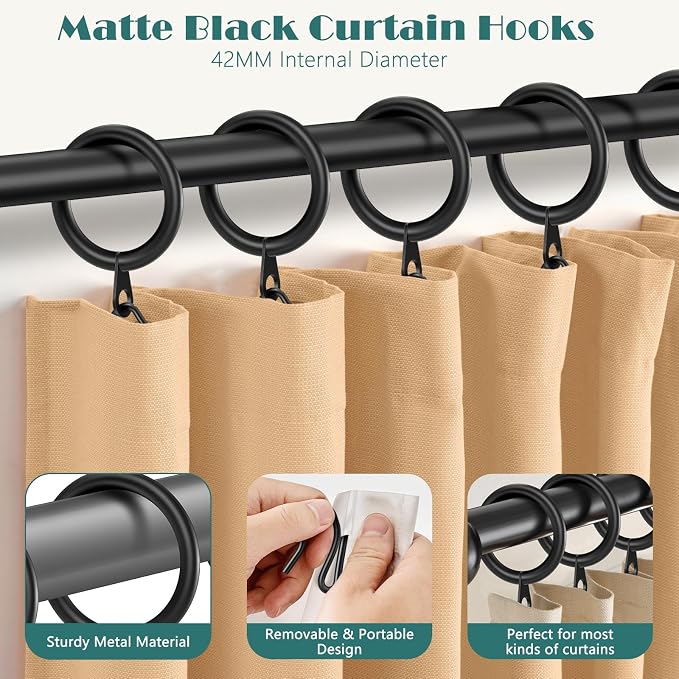 30Pcs 42mm Interior Diameter Metal Curtain Rings and Curtain Drapery Pin | - Image 4