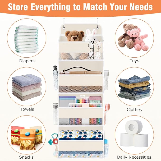 Over The Door Organizer Storage Large Capacity Hanging Bedroom Storage | 4 - Image 6
