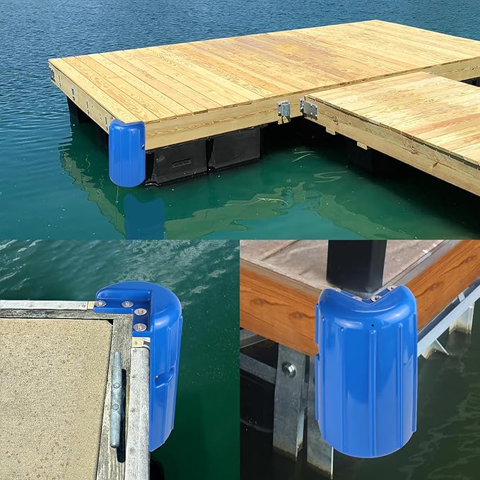 Dock Bumpers Dock Corner Bumper Fender Marine Boat Dock Bumpers for Edge Corner,Inflatable Dock Protection,Soft UV-Resistant Marine-Grade Vinyl,Stainless Steel Mounting Hardware Included,8"x16"