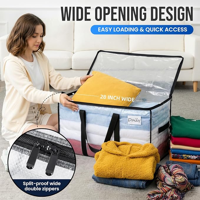 TAILI 12 Pack Clear Extra Large Moving Bags, Storage Bag - Image 4
