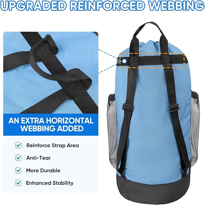 BALEINE 150L Laundry Bag Backpack, 900D Oxford Fabric Large Travel Laundry Bags - Image 2
