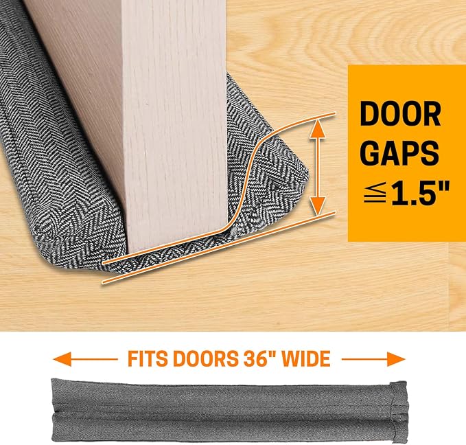 36 Inch Under Door Stopper, Door Noise Blocker | Double Sided Door Stopper - Image 5