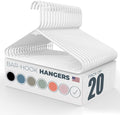 Plastic Hangers 20 Pack – Made in The USA – 6lb Capacity Standard Clothes by NeatiesHangers