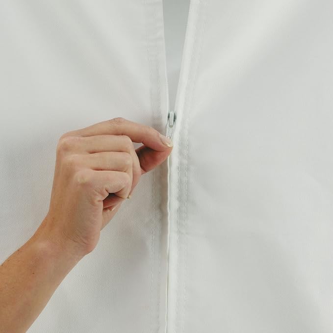 Household Essentials 148 Hanging Cotton Canvas Laundry Hamper Bag | White - Image 5