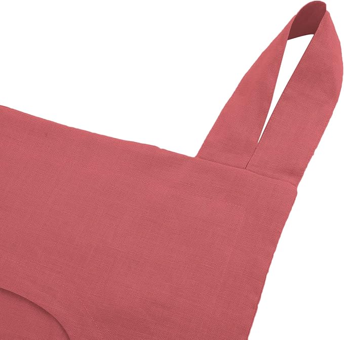 Amazhiyu 100% Linen Door Hanging Laundry Hamper Bag, 19x27 Inches Red - Image 3