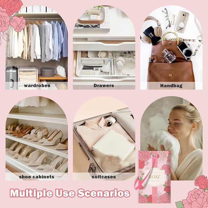 SCENTORINI Scented Sachets for Drawer and Closet, Rose Scent 14 Pack - Image 5