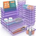 25 PCS Plastic Drawer Organizer Set, Makeup Organizers and Storage Bins | 4 by WOWBOX