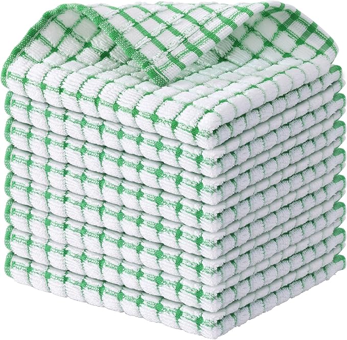 Kitinjoy Cotton 8 Pack Terry Kitchen Dish Cloths by Kitinjoy