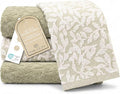 4 Pack Hand Towels, Cotton Sage Green and White Floral Kitchen Towel, Soft and by MosJos