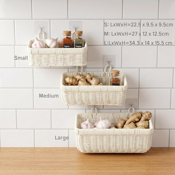 Wicker Hanging Baskets for Bathroom - Image 2