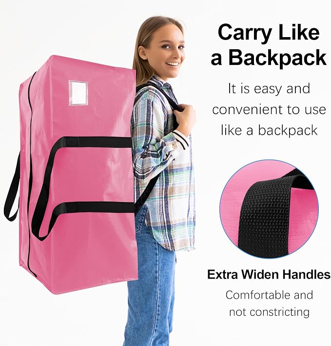 6 Pack Heavy Duty Extra Large Moving Bags W/Backpack Straps - Image 4