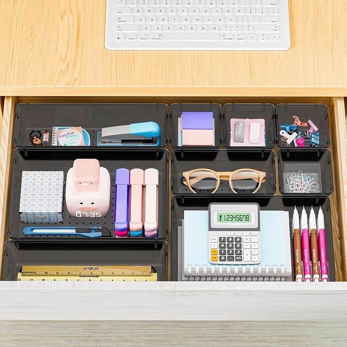 25 PCS Plastic Drawer Organizer, Versatile Organizer Trays & storage Bins | - Image 7