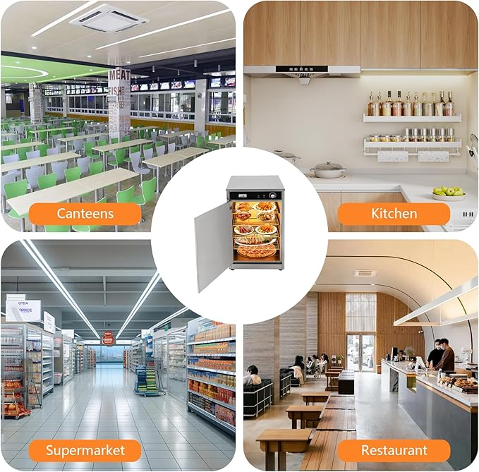 Electric Hot Box Commercial Heated Holding Cabinet 5-Compartment Stainless Steel 110V Hot Box 18.7 * 20.66 * 29.52Inch Food Warmer with Temperature Display Meter (5-Compartment)