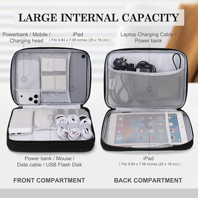 FYY Electronic Organizer, Travel Tech Pouch Bag, Extra Large, Waterproof - Image 3