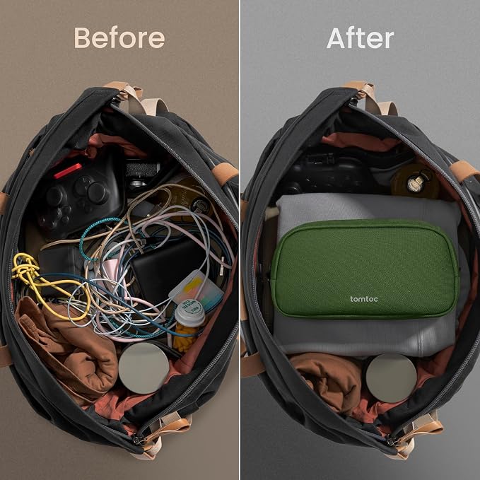 tomtoc Electronics Organizer Travel Case, Water Resistant Travel Bag Cable - Image 5