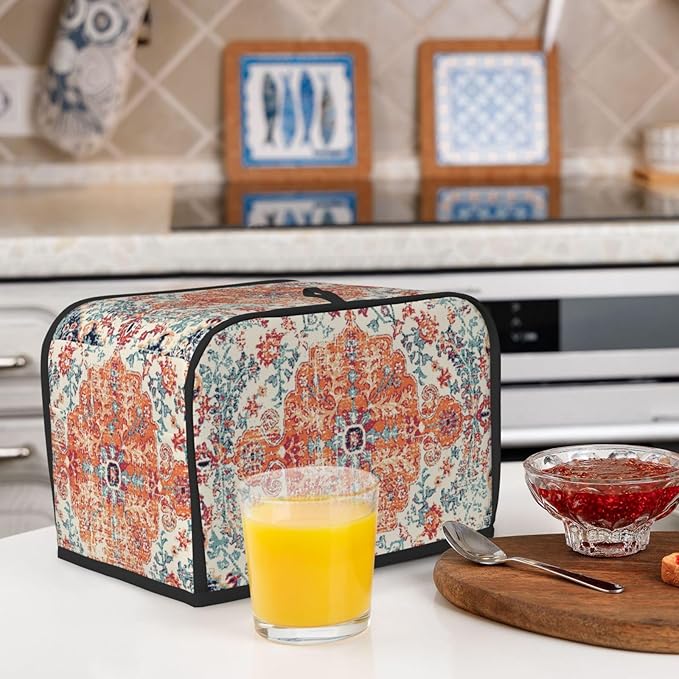 Ethnic Boho 2 Slice Toaster Cover, Waterproof Toaster Dust Cover Bread Maker Protective For Small Kitchen Appliance Dining Room Home Table Decor Gifts