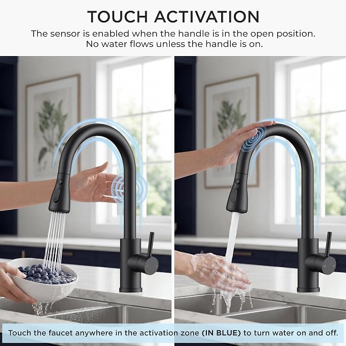 FORIOUS Black Touch Kitchen Faucet - Image 3