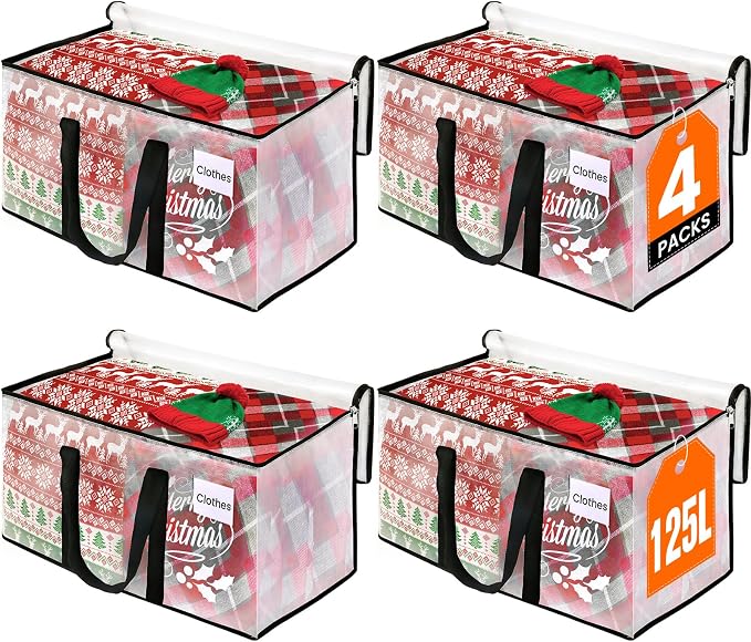 RoomHacks Moving Bags, Heavy Duty Large Storage Bags, 4 Pack, Foldable Storage by RoomHacks