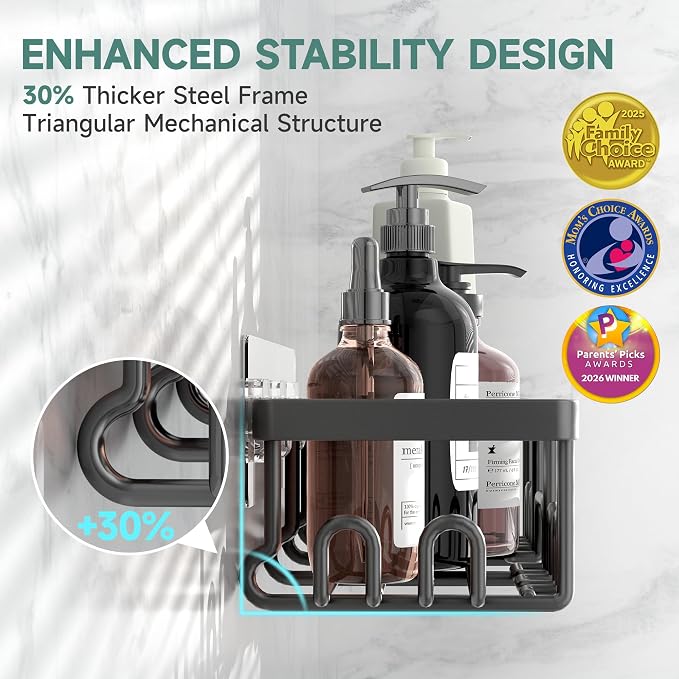 Veken Shower Caddy 6-Pack, Bathroom Organizers and Storage Shelves - Image 2