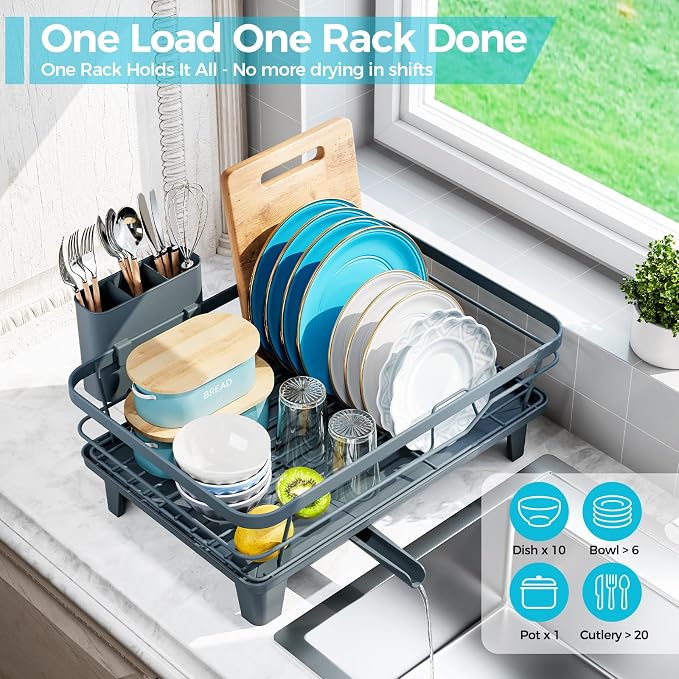 Urakify Dish Drying Rack for Kitchen Counter, 16.5" L x 12.2" W, Sink Dish Rack - Image 3