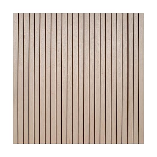 Outwater 4ft Wide x 8ft High x 5/32in Thick Unfinished Maple Veneer Decorative Wall Tambour Panel with 1/2in 30-Degree Groove Slats – Flexible, Customizable, and Easy-to-Install