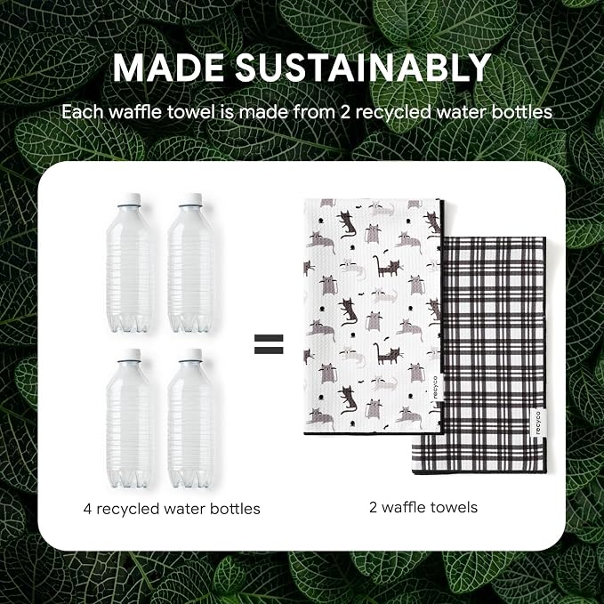 RECYCO Waffle Kitchen Towel Set of 2 - Image 6