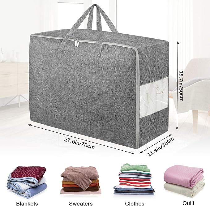 105L Extra Large Storage Bags, Folding Moving Comforter Blanket Storage Bags - Image 3