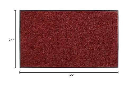 Guardian Platinum Series Indoor Wiper Floor Mat, Rubber with Nylon Carpet, 2'x3', Black