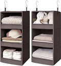 GRANNY SAYS 3-Shelf Hanging Closet Organizer, Foldable Storage, Dark Brown | 33 by GRANNYSAYS