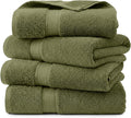 Superior Egyptian Cotton Plush Absorbent, Bath Towel Set of 4, Forest Green | by SUPERIOR
