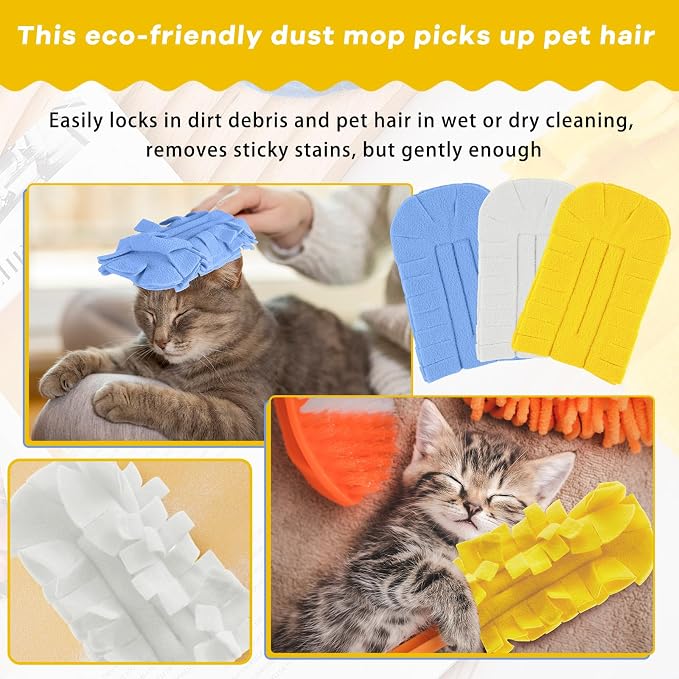 Zubebe 3 Pcs Reusable Duster Refills Fleece - Image 4