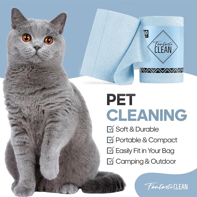 Fantasticlean Microfiber Cleaning Cloth Roll, 60 Pack, Baby Blue - Image 4