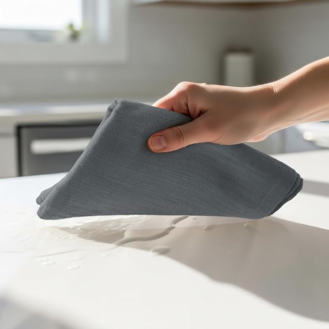 Utopia Kitchen Light Grey Flour Sack Towels100% Cotton | Tea Towels - Image 6