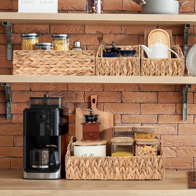Pantry Baskets for Organizing, Wicker Basket Shelf Storage - Image 4