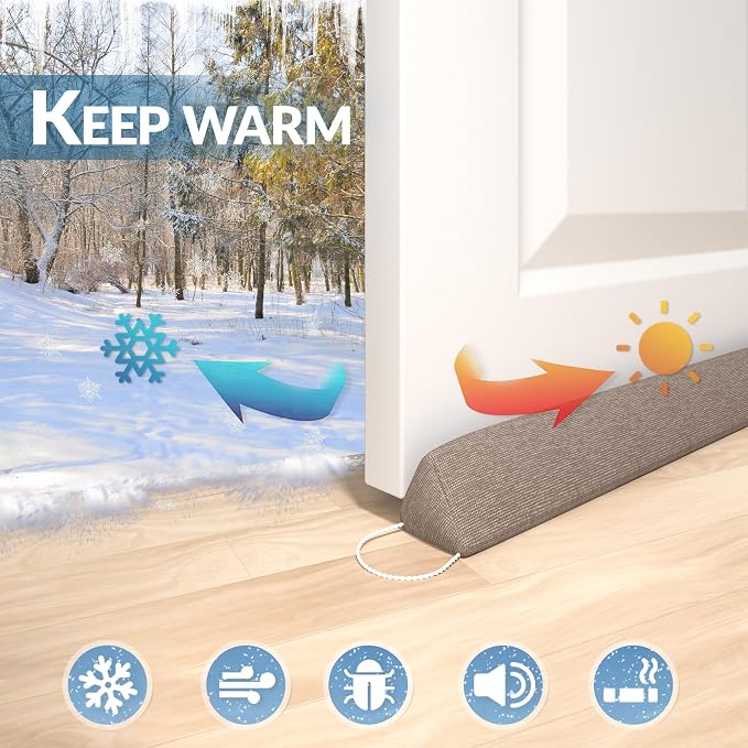 SYIPO Triangle Door Draft Stopper，35.4" Weighted Under Door Draft Blocker - Image 5