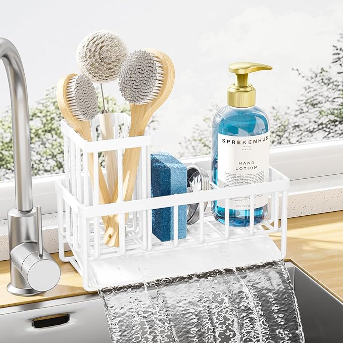 Kitsure Sponge Holder for Kitchen Sink, 7.9"x3.7"x6.2" by Kitsure