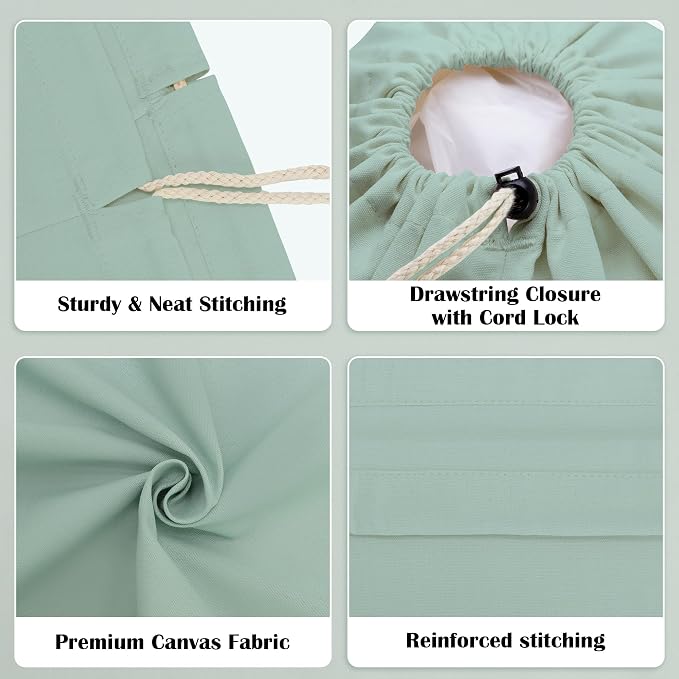 Canvas Laundry Bag with Shoulder Strap & Drawstring - Image 3