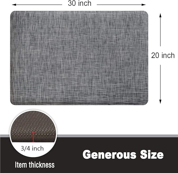 Kitchen Anti Fatigue Floor Comfort Mats for Standing Desk Garages (20X30X3/4-Inch, Darkgrey)