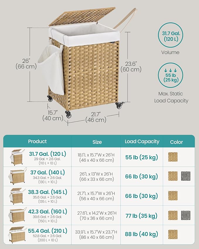 SONGMICS Rolling Laundry Hamper - Image 6