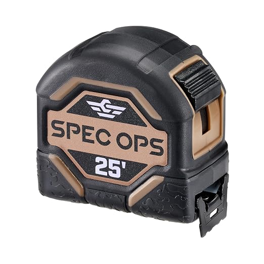 Spec Ops Tools Tape Measure for Measuring & Layout, 1 1/8" Double-Sided Blade by SpecOps