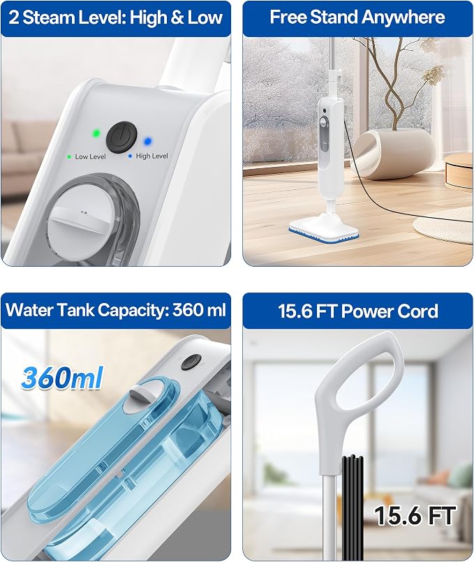 Steam Mop, 12-in-1 Handheld Steam Cleaner, Powerful Detachable Steam Mop - Image 6