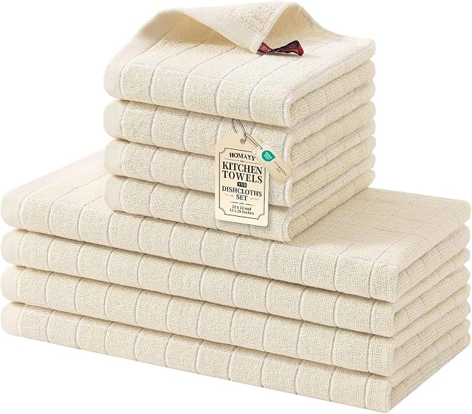 Homaxy Kitchen Towels and Dishcloths Set by Homaxy